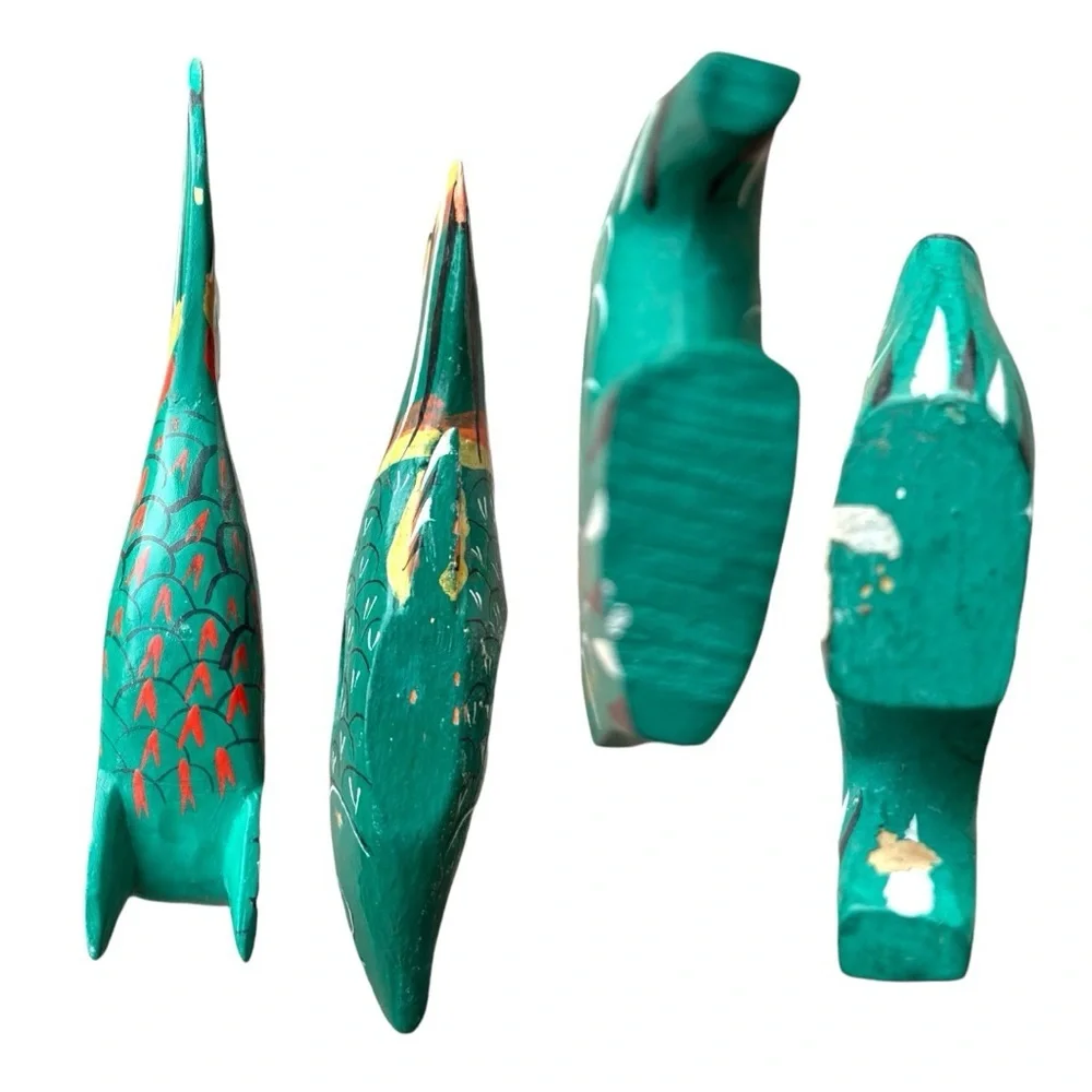 4/$20 Set of 4 Hand-Painted Wood Fish Napkin Holders